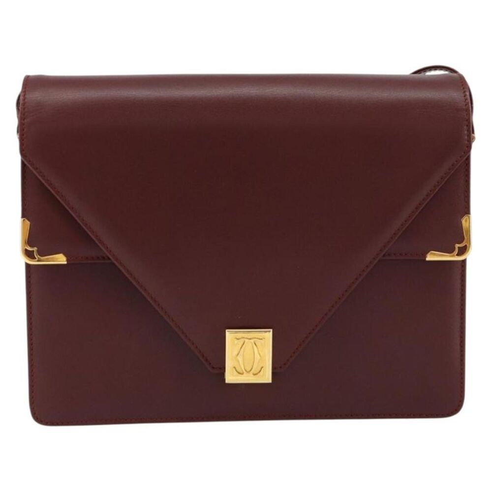 Cartier Must De Cartier Leather Burgundy Leather Shoulder Bag Bag